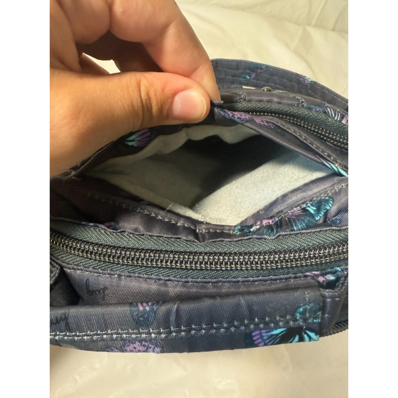 Lug Crossbody Bag in Blue with Butterfly Design - Picture 5 of 12